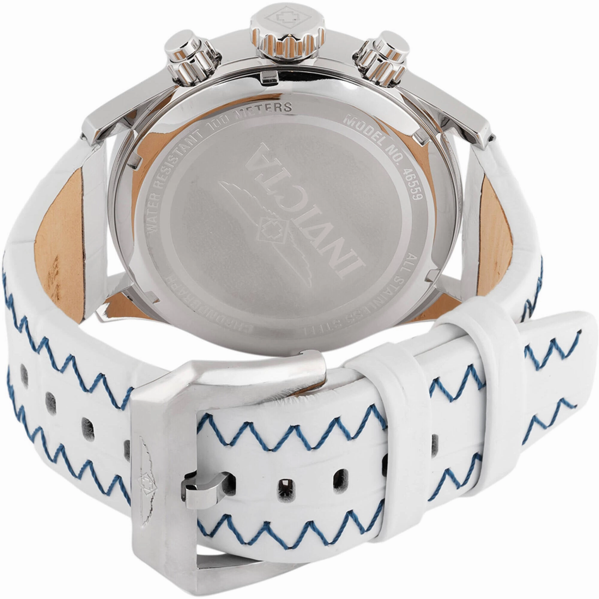 Invicta Men's Watch - Bolt Quartz Chronograph Blue Dial White Leather Strap | 46559