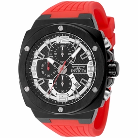 Invicta Men's Watch - Invicta Racing Chrono Black Case Red Silicone Strap | 48880 