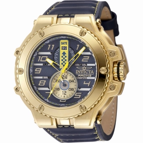 Invicta Men's Watch - Invicta Racing Downforce Yellow Gold Case Blue Strap | 47379 men's watches best men's watches under $500 affordable men's watches men watches classic