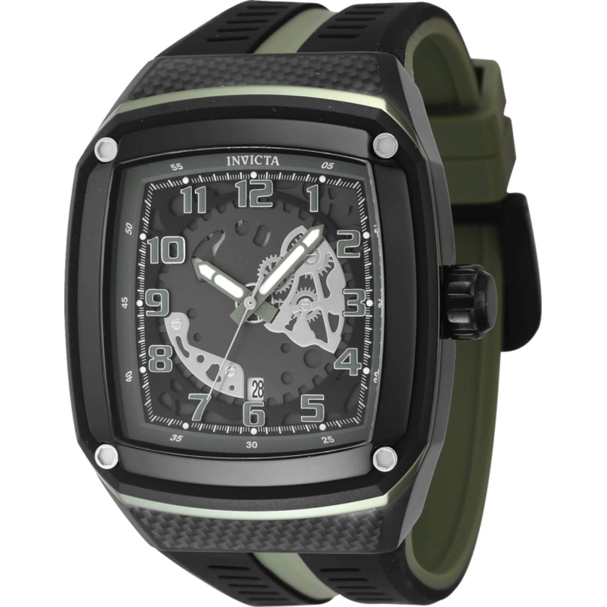 Invicta Men's Watch - Invicta Racing Gunmetal and Green Dial Silicone Strap | 48067 