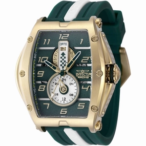 Invicta Men's Watch - Invicta Racing Yellow Gold Case Green and White Strap | 47387 Luxury Quartz Watch Quartz Watch Sale