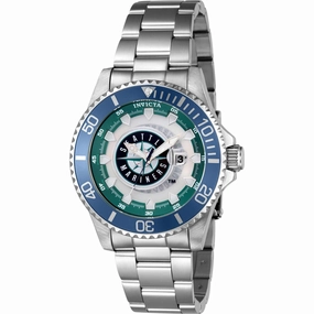 Invicta Men's Watch - MLB Seattle Mariners Date Display Silver Steel Bracelet | 43478 Luxury Quartz Watch Quartz Watch Sale