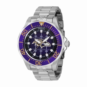Invicta Men's Watch - NFL Baltimore Ravens Purple Dial Stainless Steel Case | 42122,automatic watch,automatic watches for men,automatic watches for women,luxury automatic watch,minimalist automatic watch,dress automatic watch,vintage automatic watch,autom