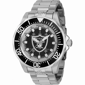 Invicta Men's Watch - NFL Las Vegas Raiders Dial Rotating Bezel SS Bracelet | 42117,automatic watch,automatic watches for men,automatic watches for women,luxury automatic watch,minimalist automatic watch,dress automatic watch,vintage automatic watch,autom