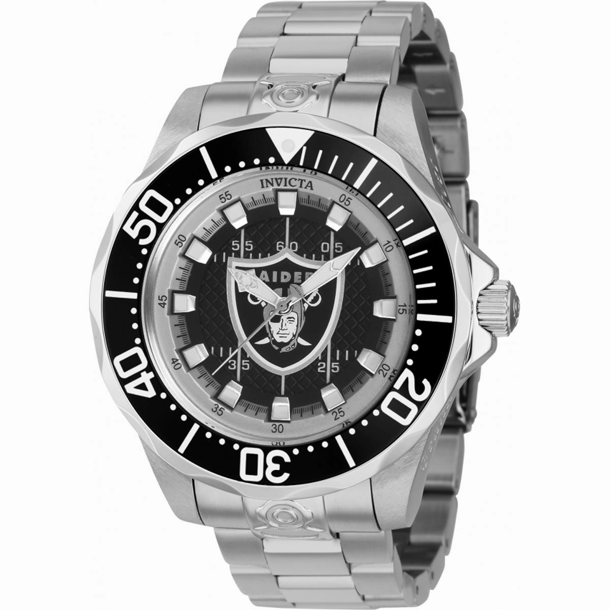 Invicta Men's Watch - NFL Las Vegas Raiders Dial Rotating Bezel SS Bracelet | 42117,automatic watch,automatic watches for men,automatic watches for women,luxury automatic watch,minimalist automatic watch,dress automatic watch,vintage automatic watch,autom