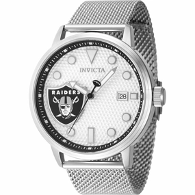 Invicta Men's Watch - NFL Las Vegas Raiders Silver Tone Dial Mesh Bracelet | 47970 
