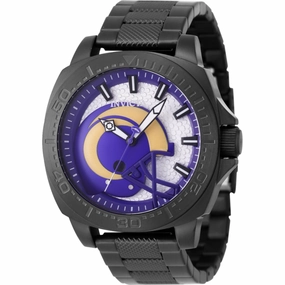 Invicta Men's Watch - NFL Los Angeles Rams Silver Tone, Blue and Beige Dial | 47885 