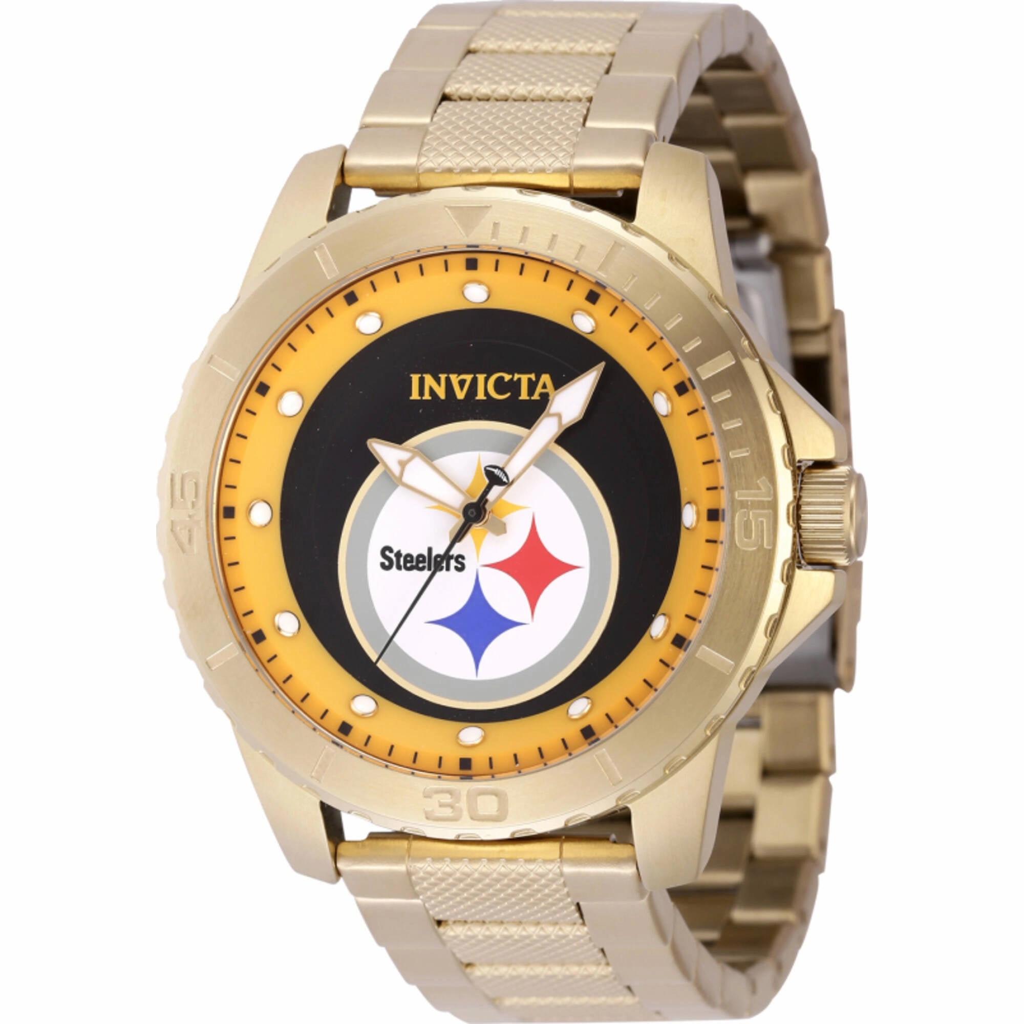 Invicta Men's Watch - NFL Pittsburgh Steelers Quartz Yellow Gold Bracelet | 48092 