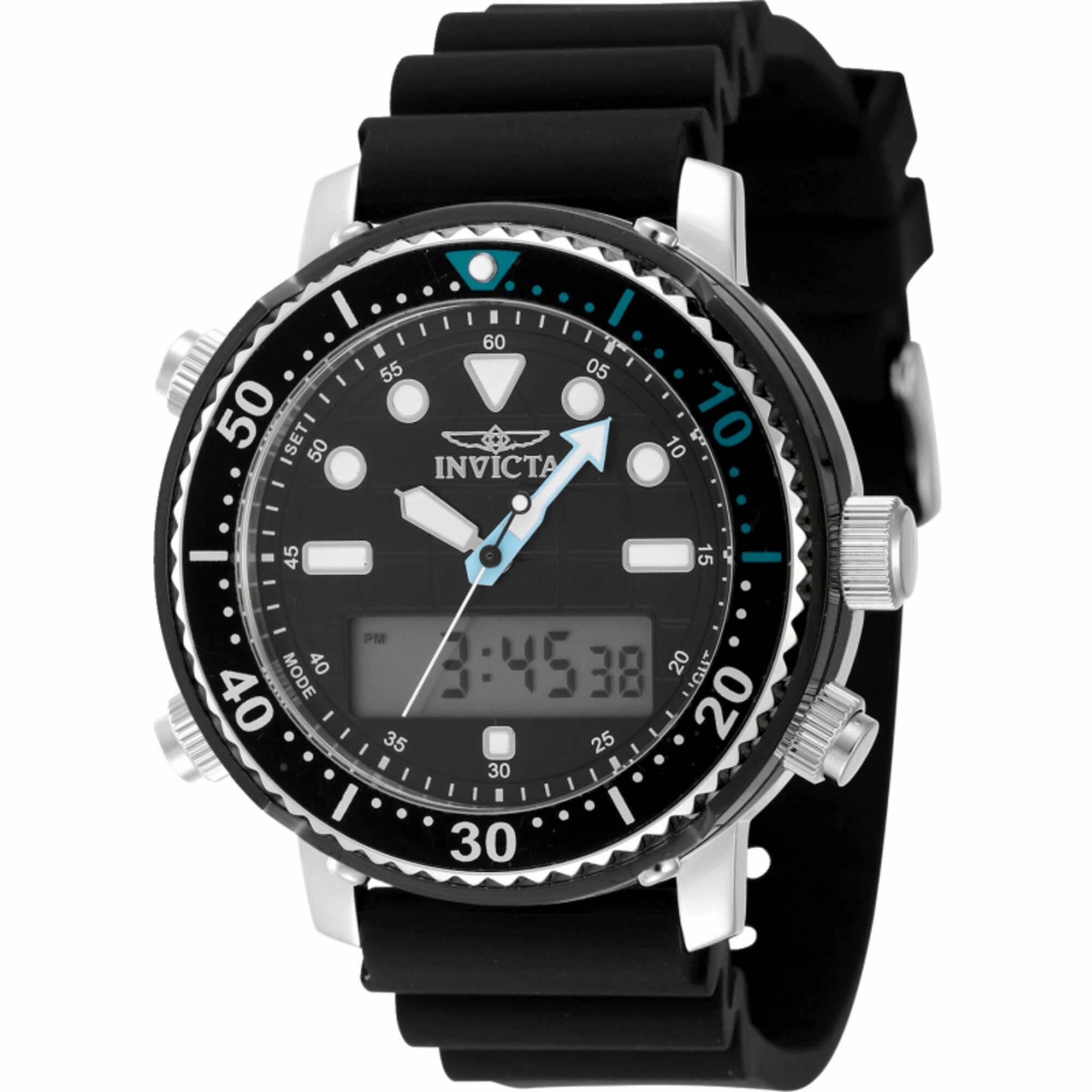 Invicta Men's Watch - Pro Diver Black Analog-Digital Dial Silicone Strap | 48367 
