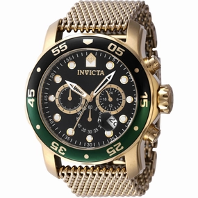 Invicta Men's Watch - Pro Diver Quartz Black Dial Yellow Gold Mesh Bracelet | 47632 Luxury Quartz Watch Quartz Watch Sale