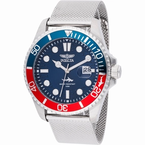 Invicta Men's Watch - Pro Diver Quartz Blue Dial Silver Mesh Bracelet Date | 47175 men's watches best men's watches under $500 affordable men's watches men watches classic