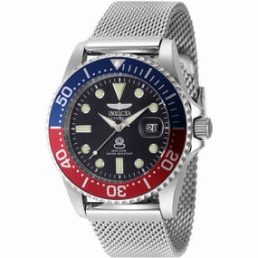 Invicta Men's Watch - Pro Diver Rotating Bezel Silver Steel Bracelet Dive | 48215 