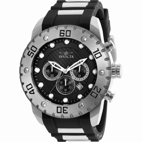 Invicta Men's Watch - Pro Diver Scuba Chrono Steel and Black Rubber Strap | 20276 men's watches best men's watches under $500 affordable men's watches men watches classic