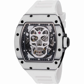 Invicta Men's Watch S1 Rally Black and Silver Skeleton Dial White Strap 49026 