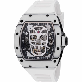 Invicta Men's Watch S1 Rally Black and Silver Skeleton Dial White Strap 49026 men's watches best men's watches under $500 affordable men's watches men watches classic
