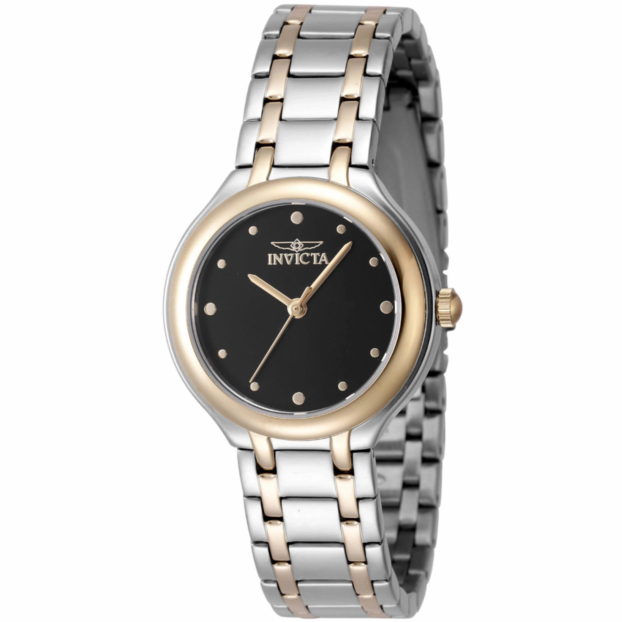 Invicta Women's Watch - Wildflower Quartz Black Dial Two Tone Steel Bracelet | 48229 Luxury Quartz Watch Quartz Watch Sale