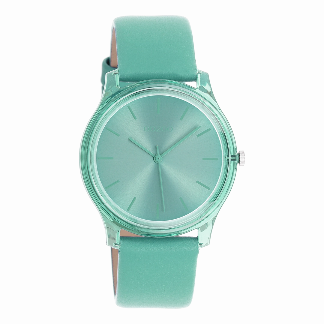 Jade green OOZOO watch with leather strap - C11139,seiko watches,couple watches,watches designer,watches discount,women watches,best women watches,high end women's watches,high quality women's watches