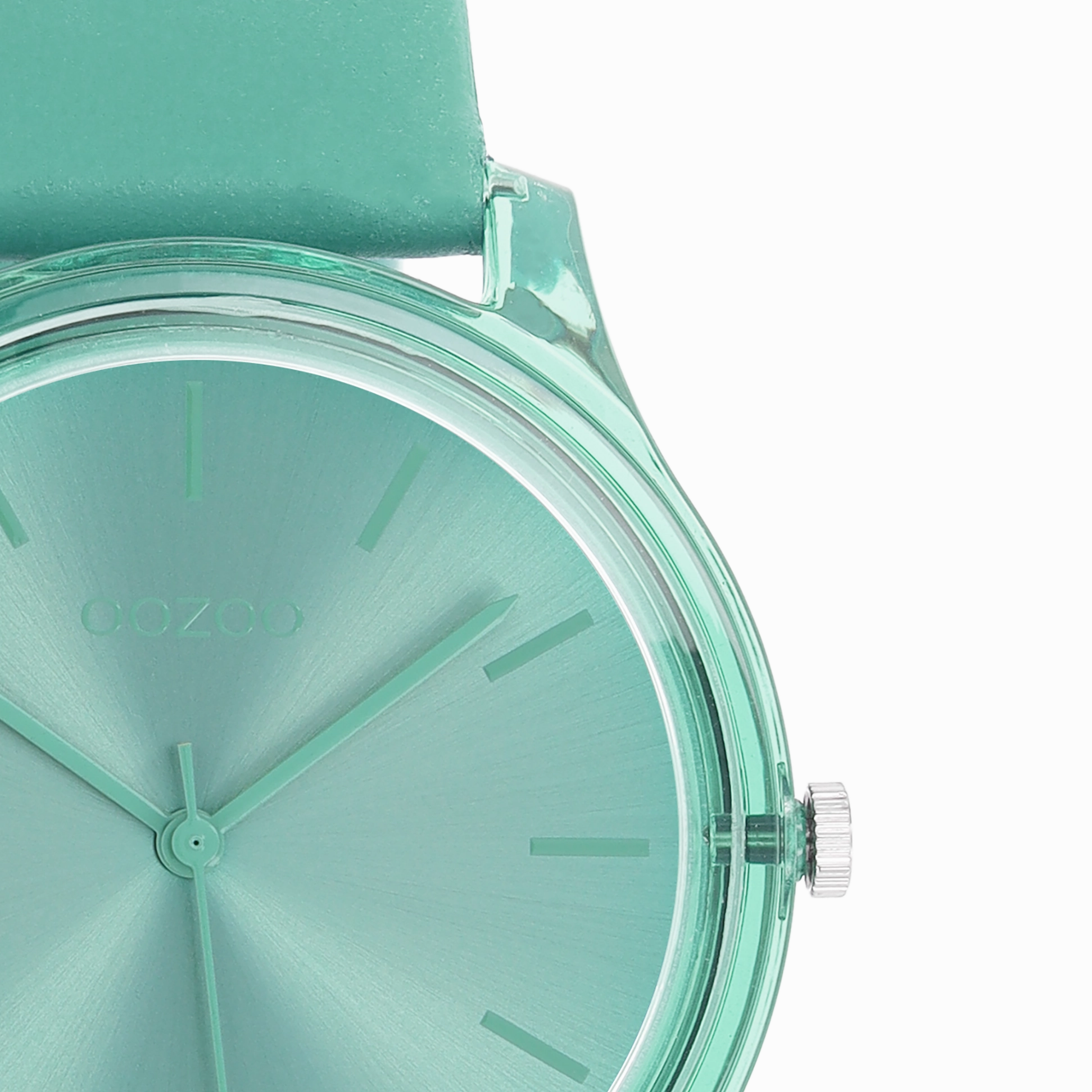 Jade green OOZOO watch with leather strap - C11139