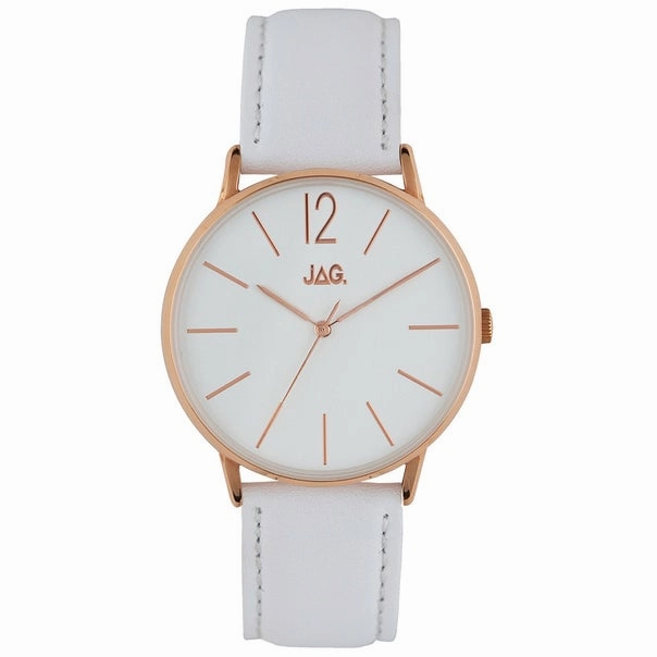 Jag Billy White Leather Watch J2182B 
