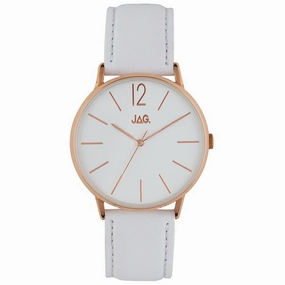 Jag Billy White Leather Watch J2182B 