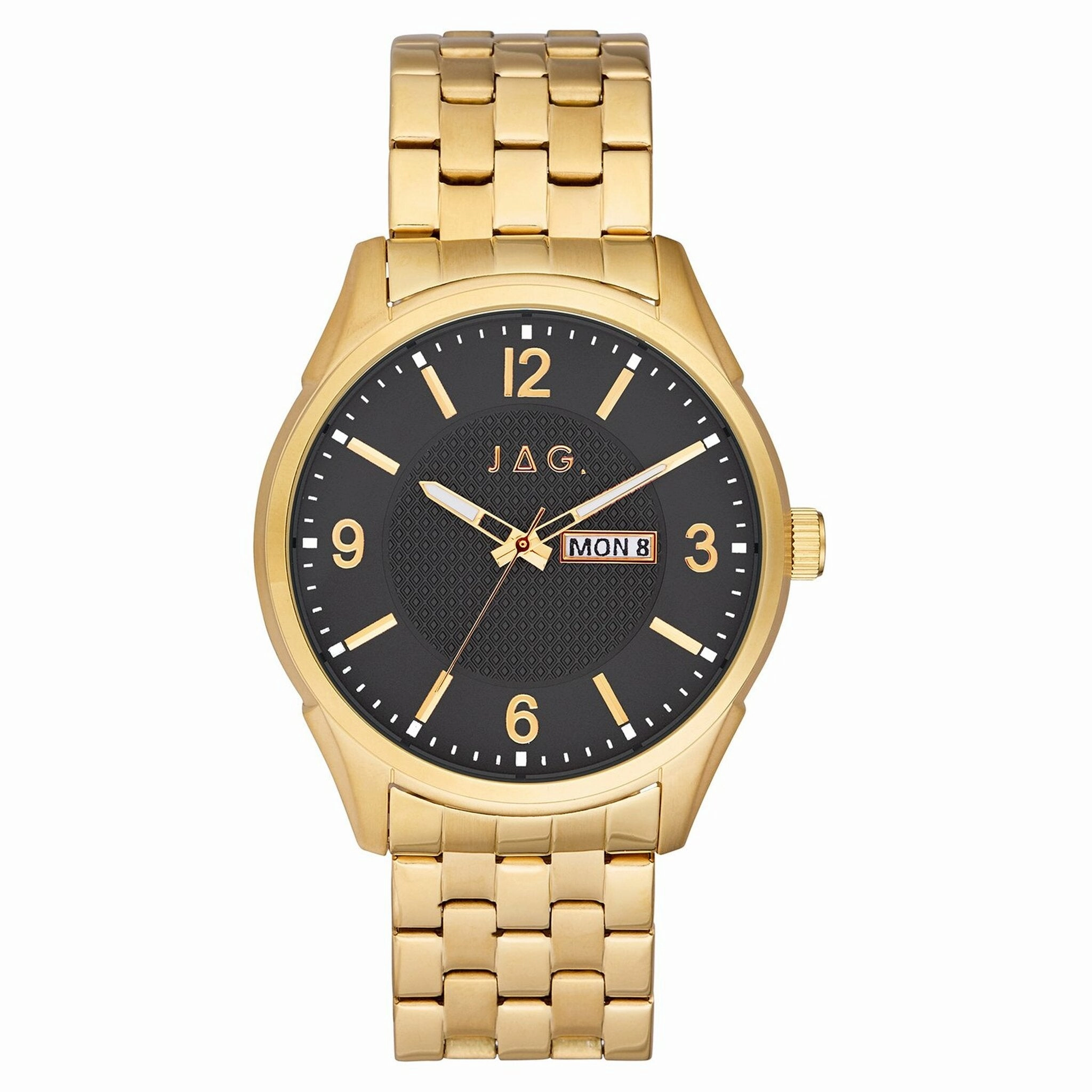 Jag Xavier Men's Black Dial Gold Watch J2438A 