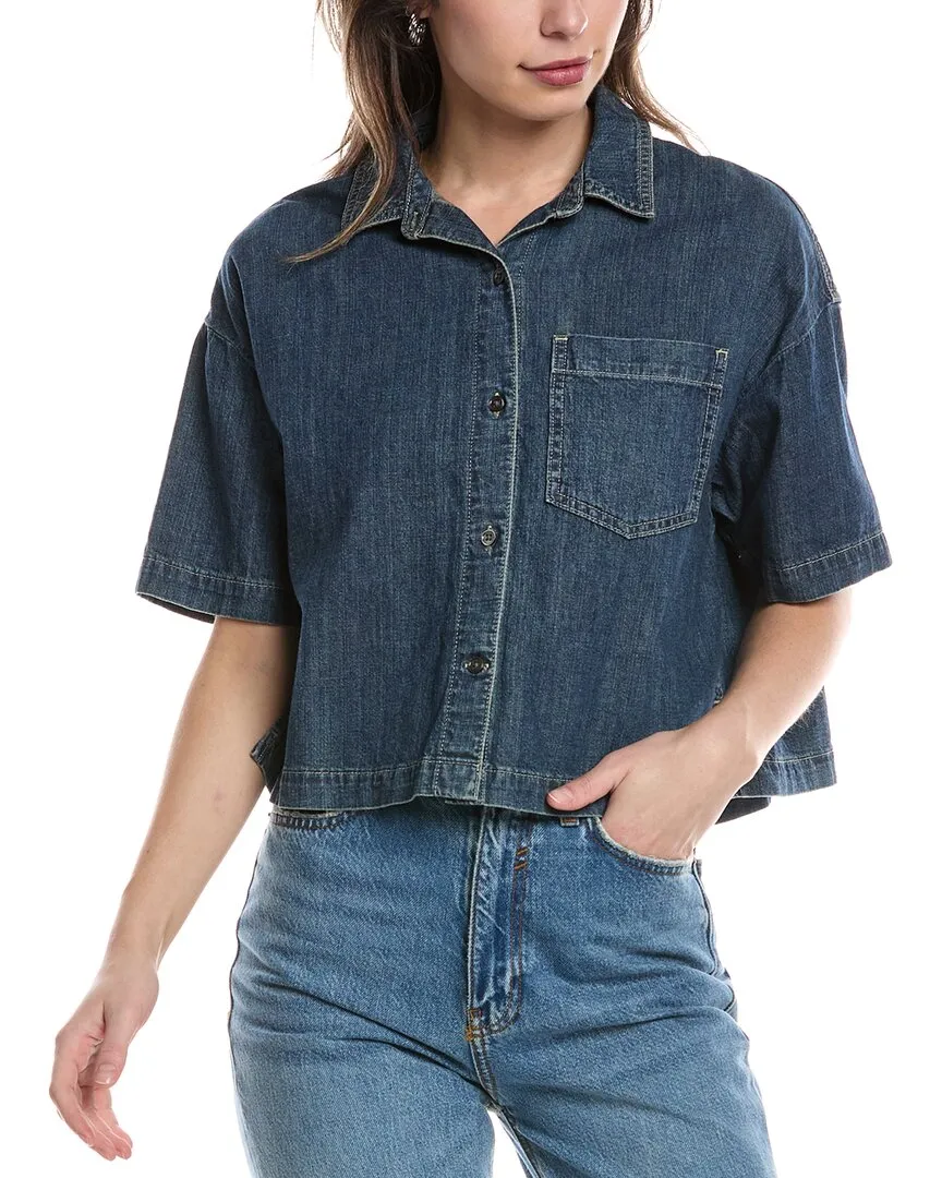 James Perse Crop Denim Shirt