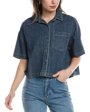 James Perse Crop Denim Shirt