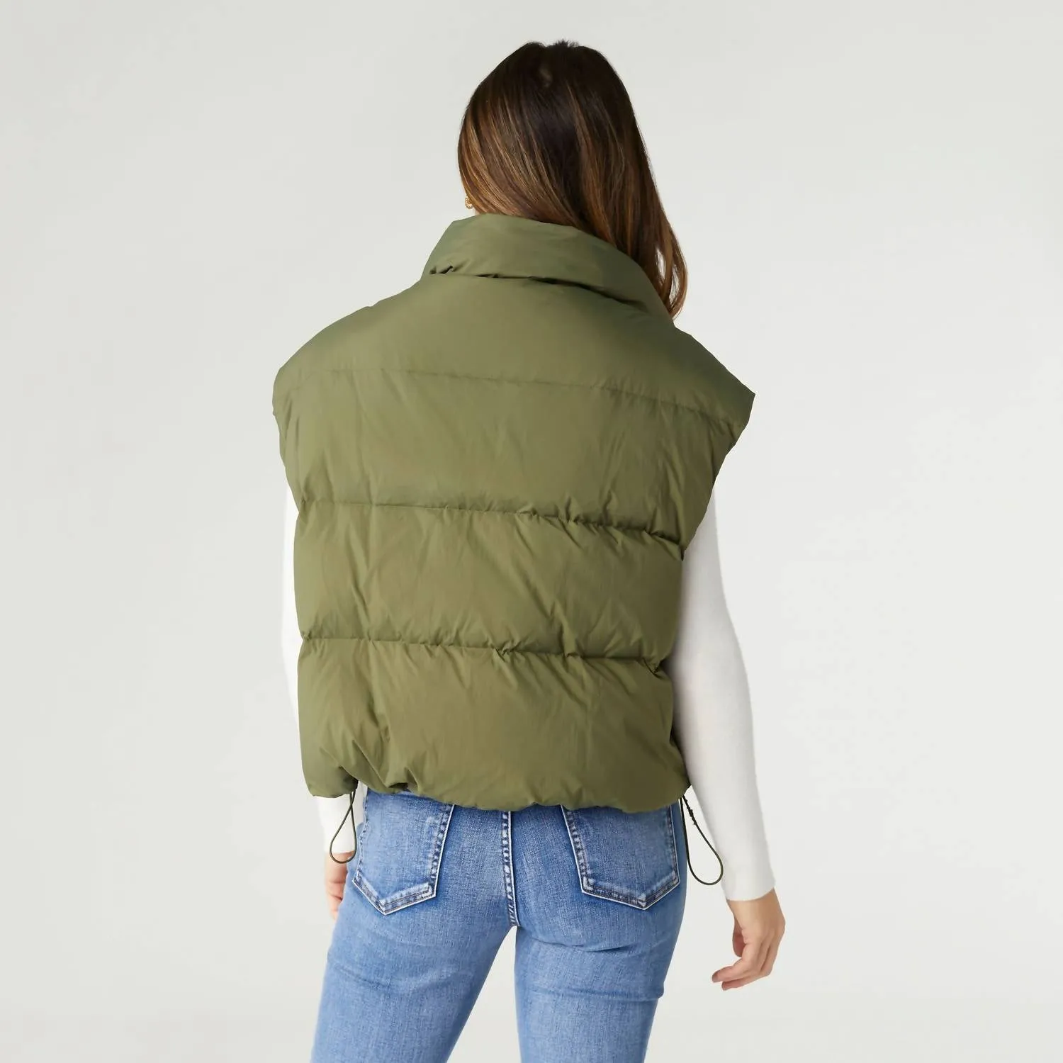 Jana Chunky Down Vest In Olive