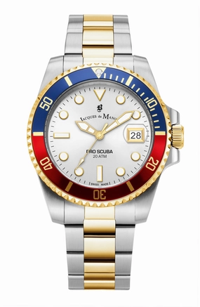 JDM Swiss-Made Pro Scuba 43 Two Tone Red/Blue Bezel Watch JWG02805,quartz watch, quartz watches for men, quartz watches for women, best quartz watch, minimalist quartz watch, luxury quartz watch, waterproof quartz watch,analog quartz watch, digital quartz 
