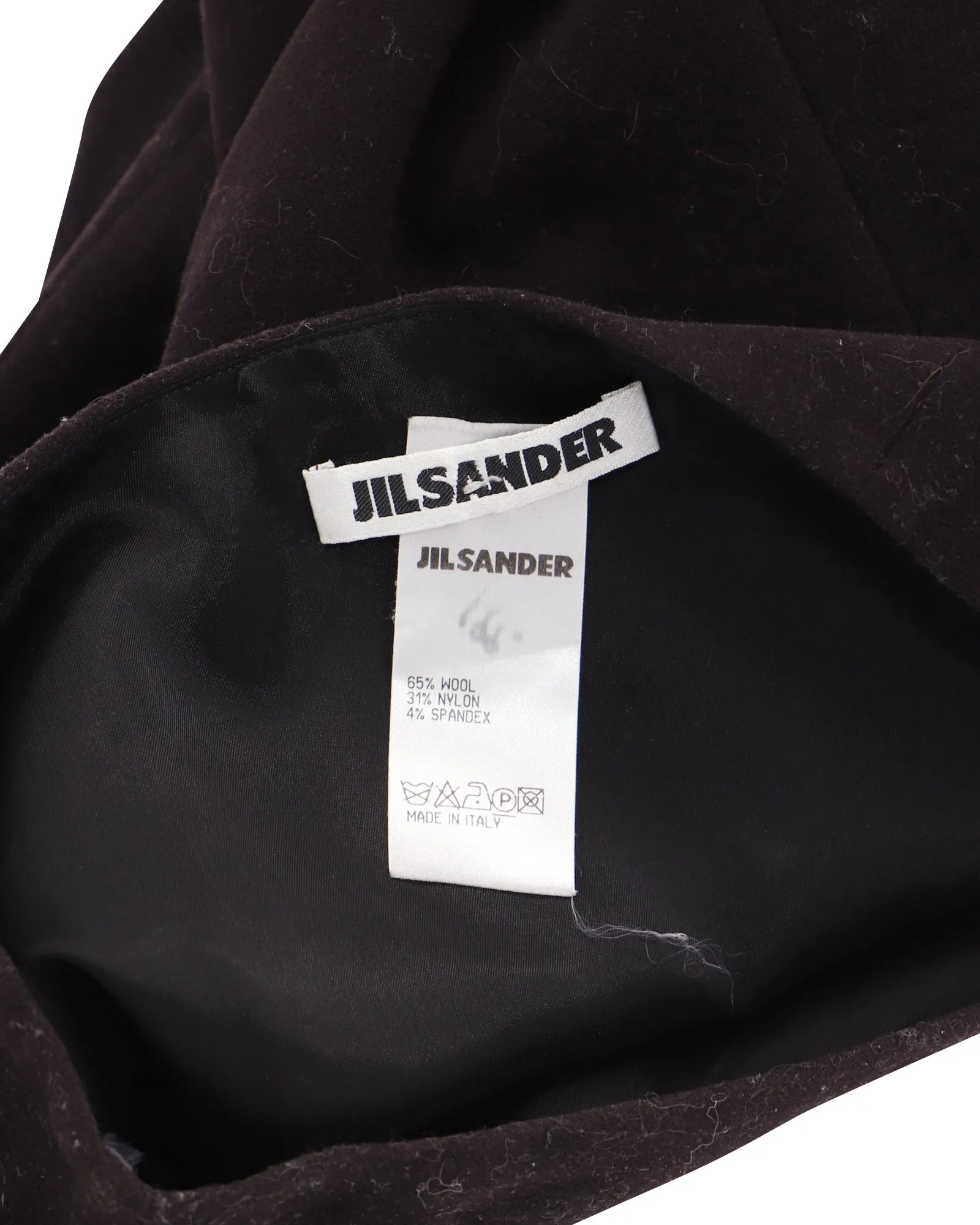 Jil Sander Knee Length Skirt in Brown Wool