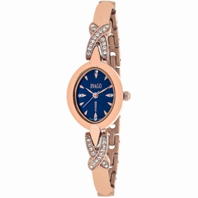 Jivago Women's Watch - Via Quartz Blue Dial Rose Gold Steel Bracelet Crystal | JV3614 Luxury Quartz Watch Quartz Watch Sale