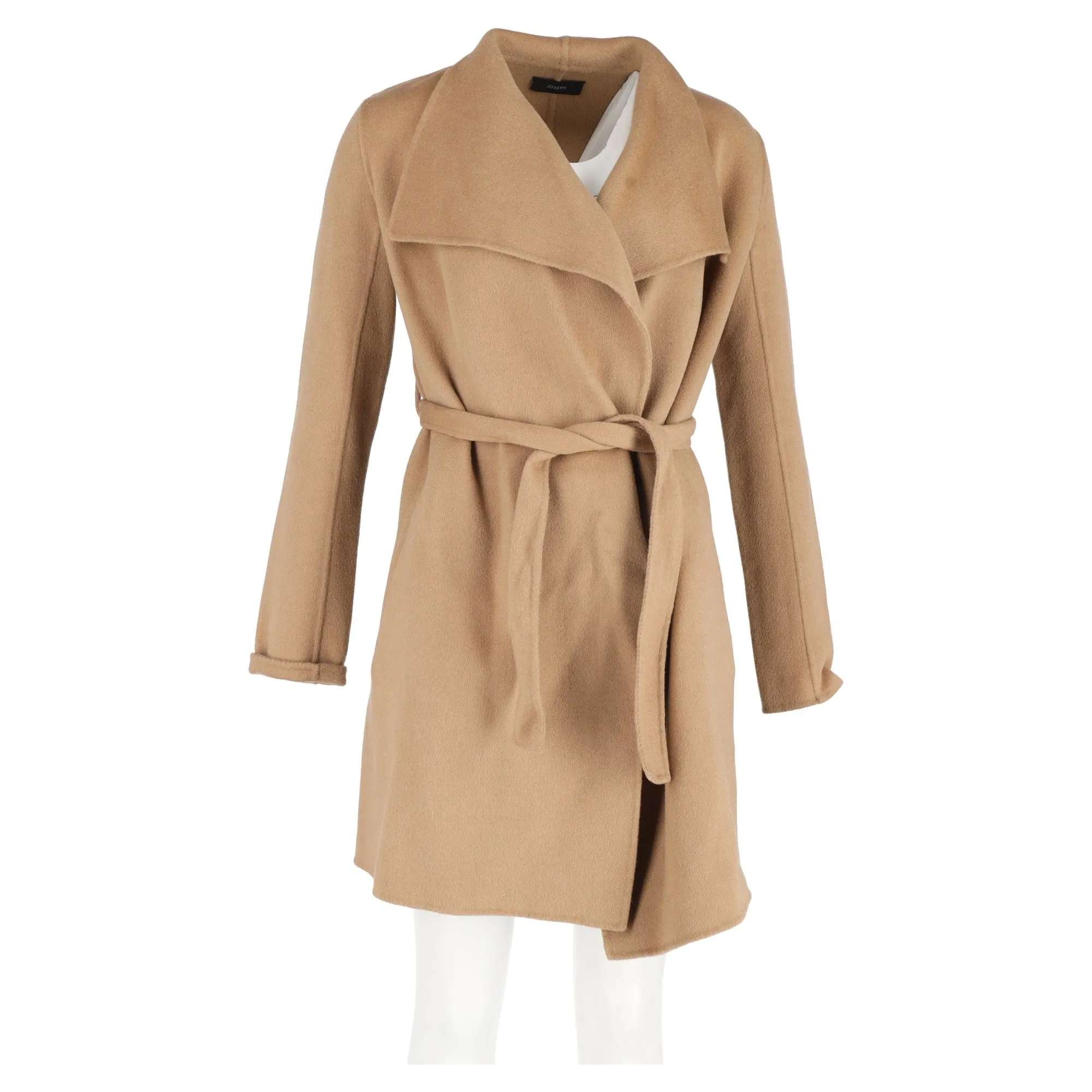 Joseph Belted Coat in Beige Wool