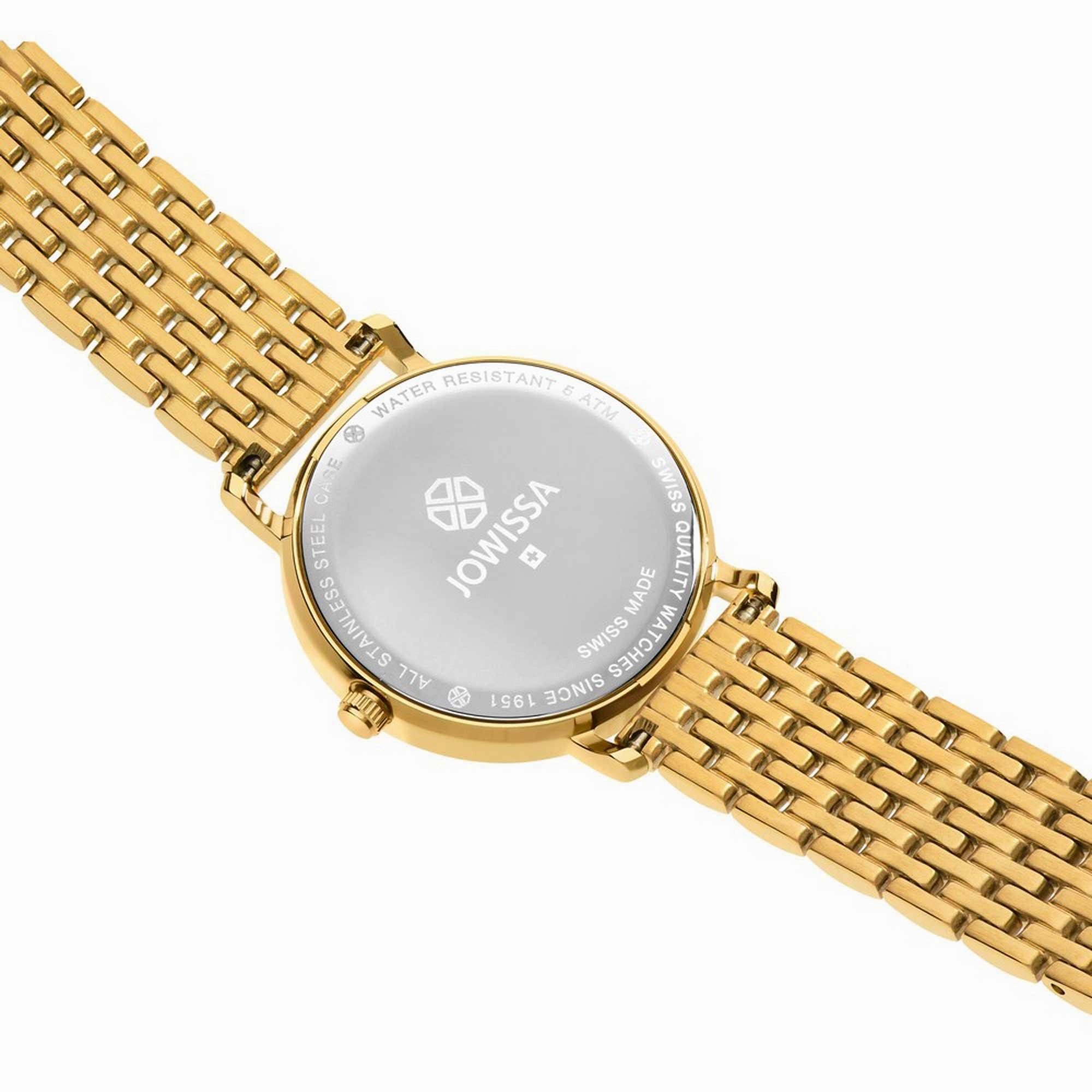 Jowissa Women's Watch - Roma White Dial Yellow Stainless Steel Bracelet | J2.286.M
