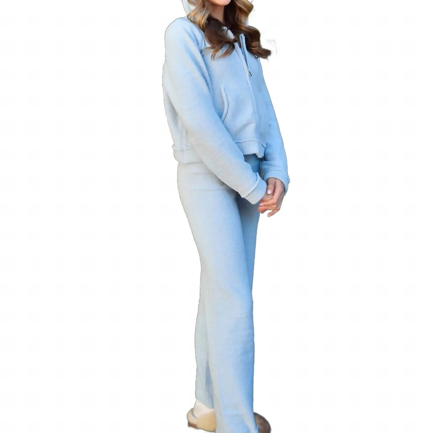 Juniors Parker Zip Hoodie In Baby Blue
