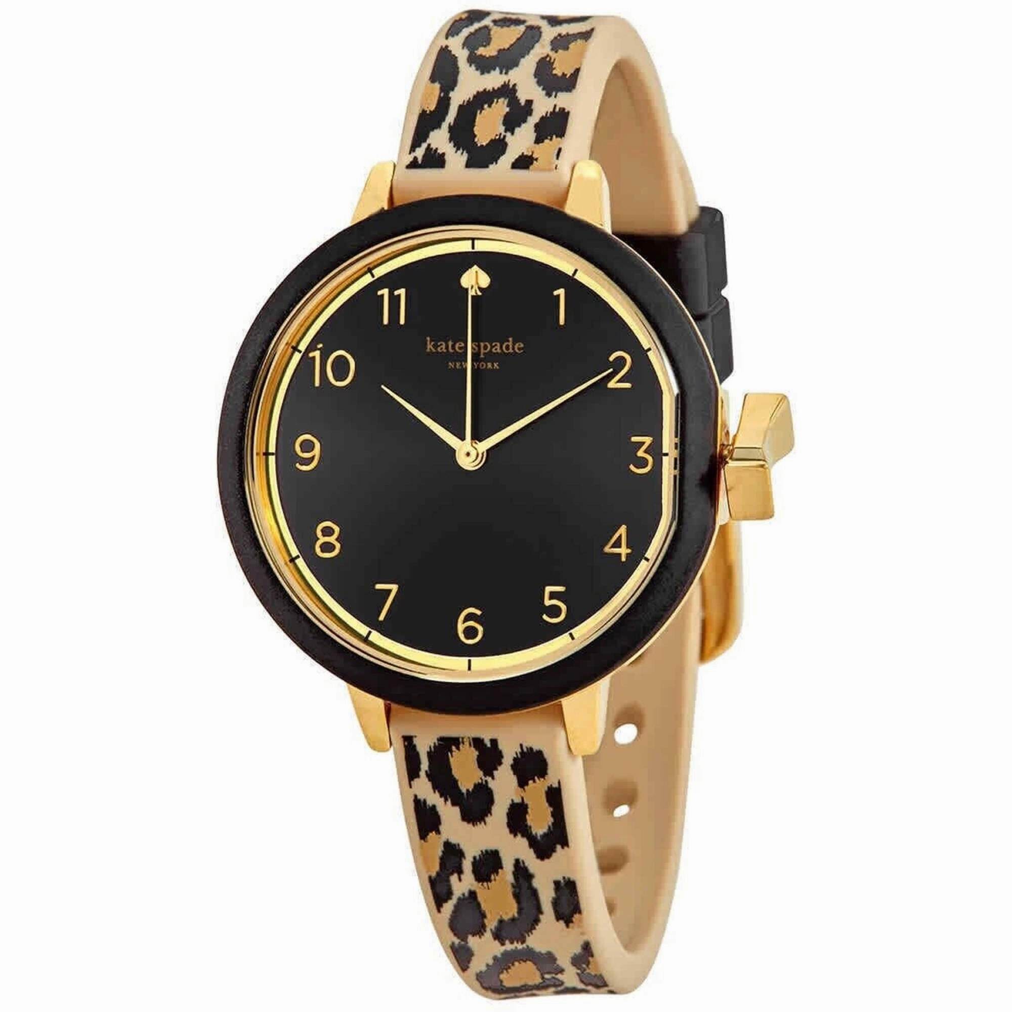 Kate Spade Women's Watch - Park Row Quartz Black Dial Leopard Rubber Strap | KSW1485 Luxury Quartz Watch Quartz Watch Sale