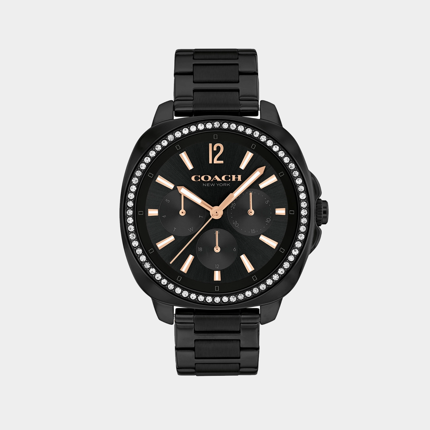 Kitt Women Quartz Black Dial Multi-Function Stainless Steel Watch 14504396 women watches best women watches affordable women's watches branded women watches