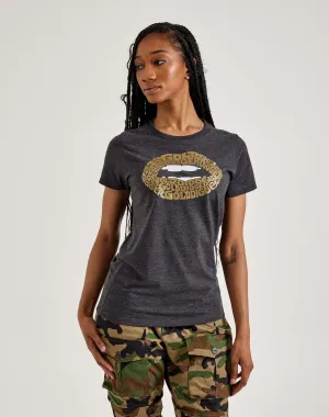 LA Pop Art Word Art Gold Digger Lips Tee
