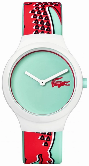 Lacoste Goa White Plastic Case 2020114 Analogue Quartz Sea Green Dial Silicone Strap Women's Watch Women??s luxury watches Affordable women watches