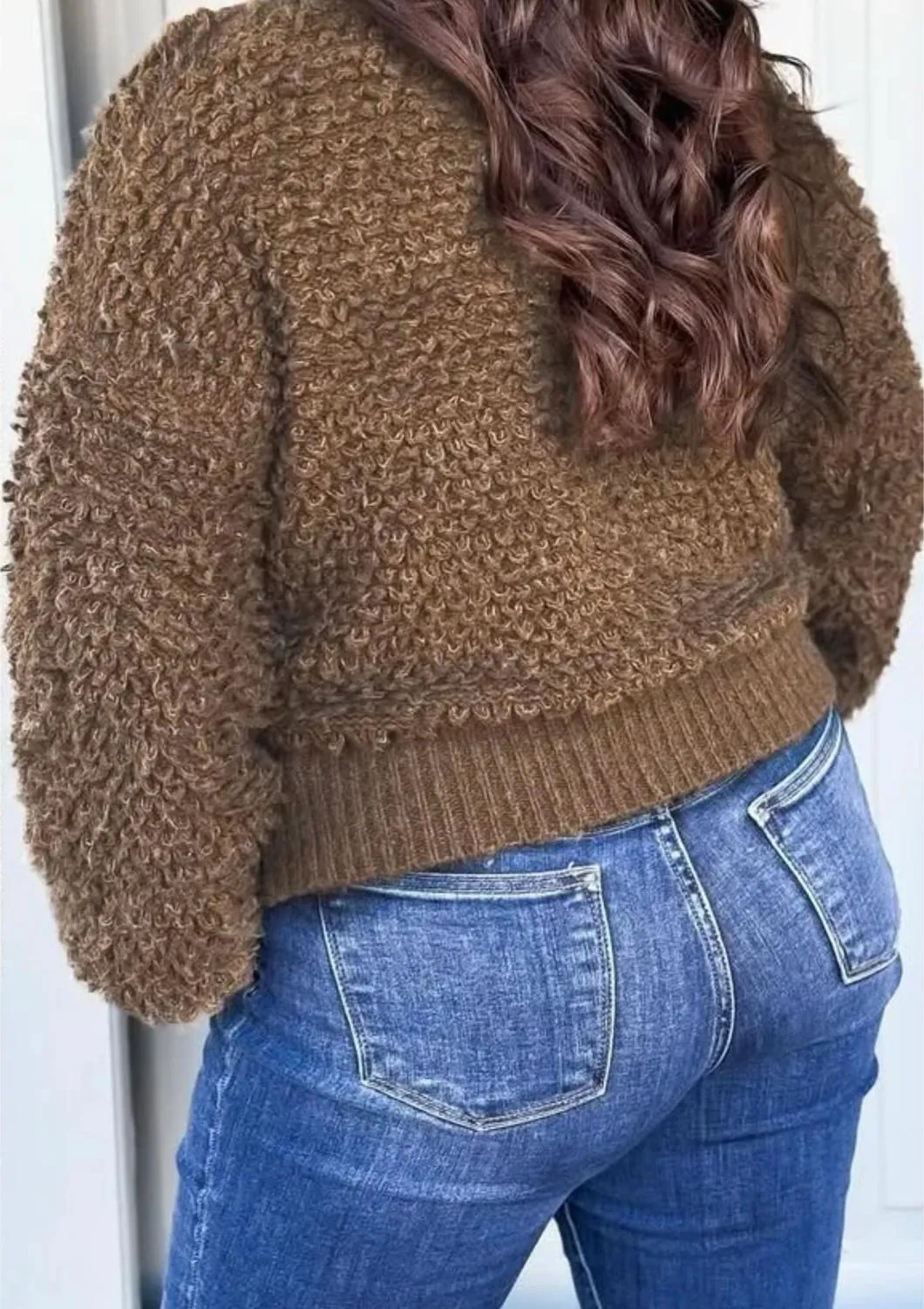 Lainey Sweater Cardigan In Brown