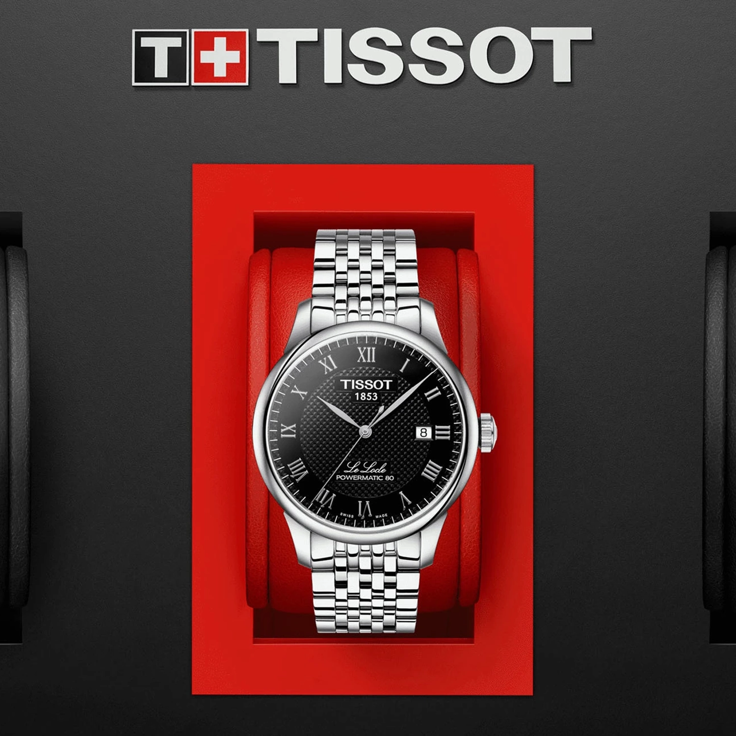 Le Locle T-Classic Men Analog Black Dial Automatic Stainless Steel Watch T0064071105300