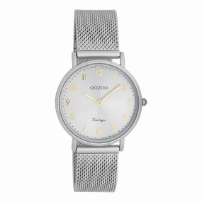 Light grey OOZOO watch with metal mesh bracelet - C20381,seiko watches,couple watches,watches designer,watches discount,women watches,best women watches,high end women's watches,high quality women's watches