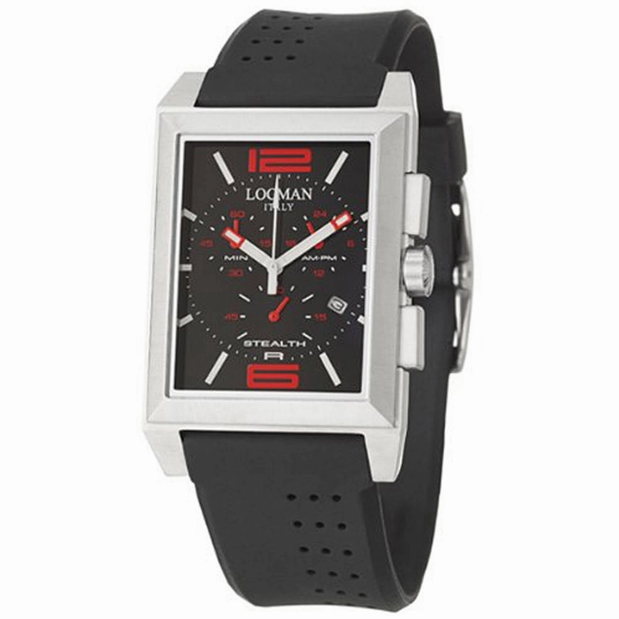 Locman Men's Watch - Sport Quartz Steel Case Black Dial Rubber Strap | 242BKRD1BK Luxury Quartz Watch Quartz Watch Sale