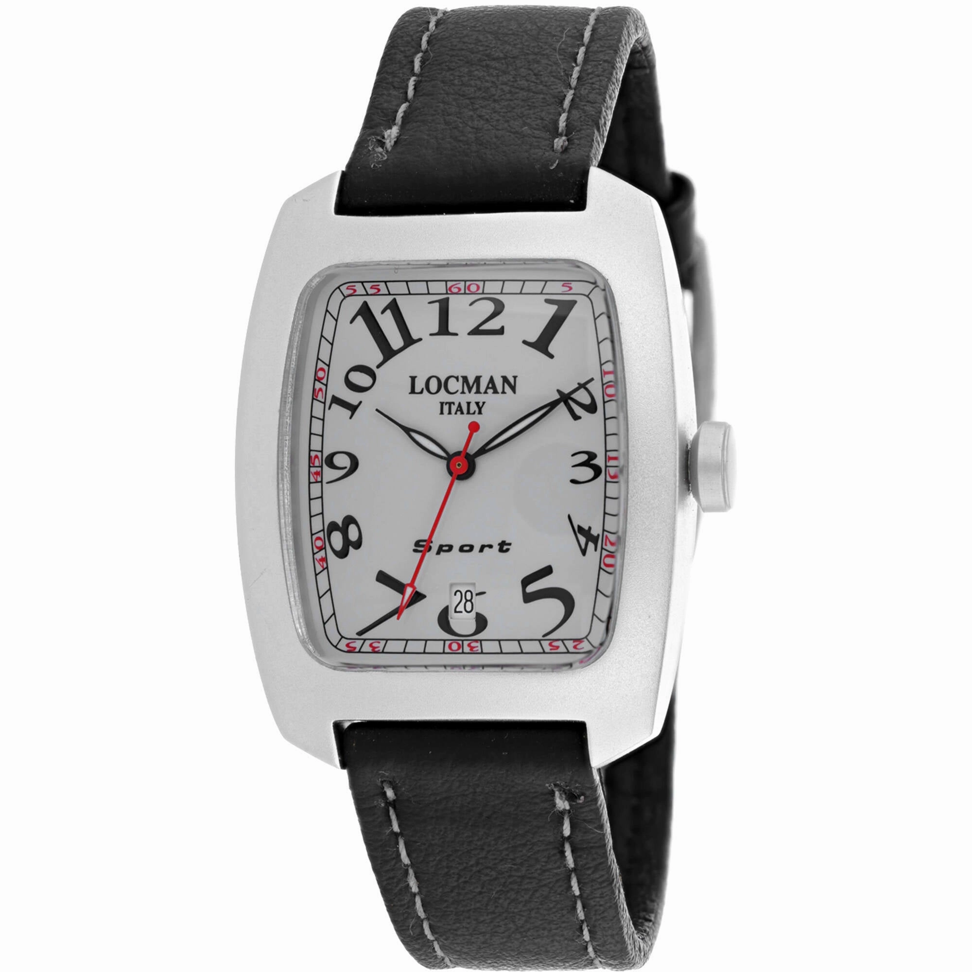 Locman Women's Watch - Classic Aluminum Case White Dial Black Leather Strap | 488AG Luxury Quartz Watch Quartz Watch Sale