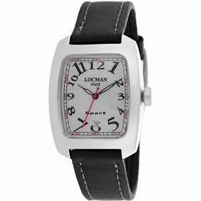 Locman Women's Watch - Classic Aluminum Case White Dial Black Leather Strap | 488AG Luxury Quartz Watch Quartz Watch Sale