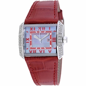 Locman Women's Watch - Classic Quartz Blue MOP Dial Red Leather Strap | 232GRAYDC/RDLE Luxury Quartz Watch Quartz Watch Sale