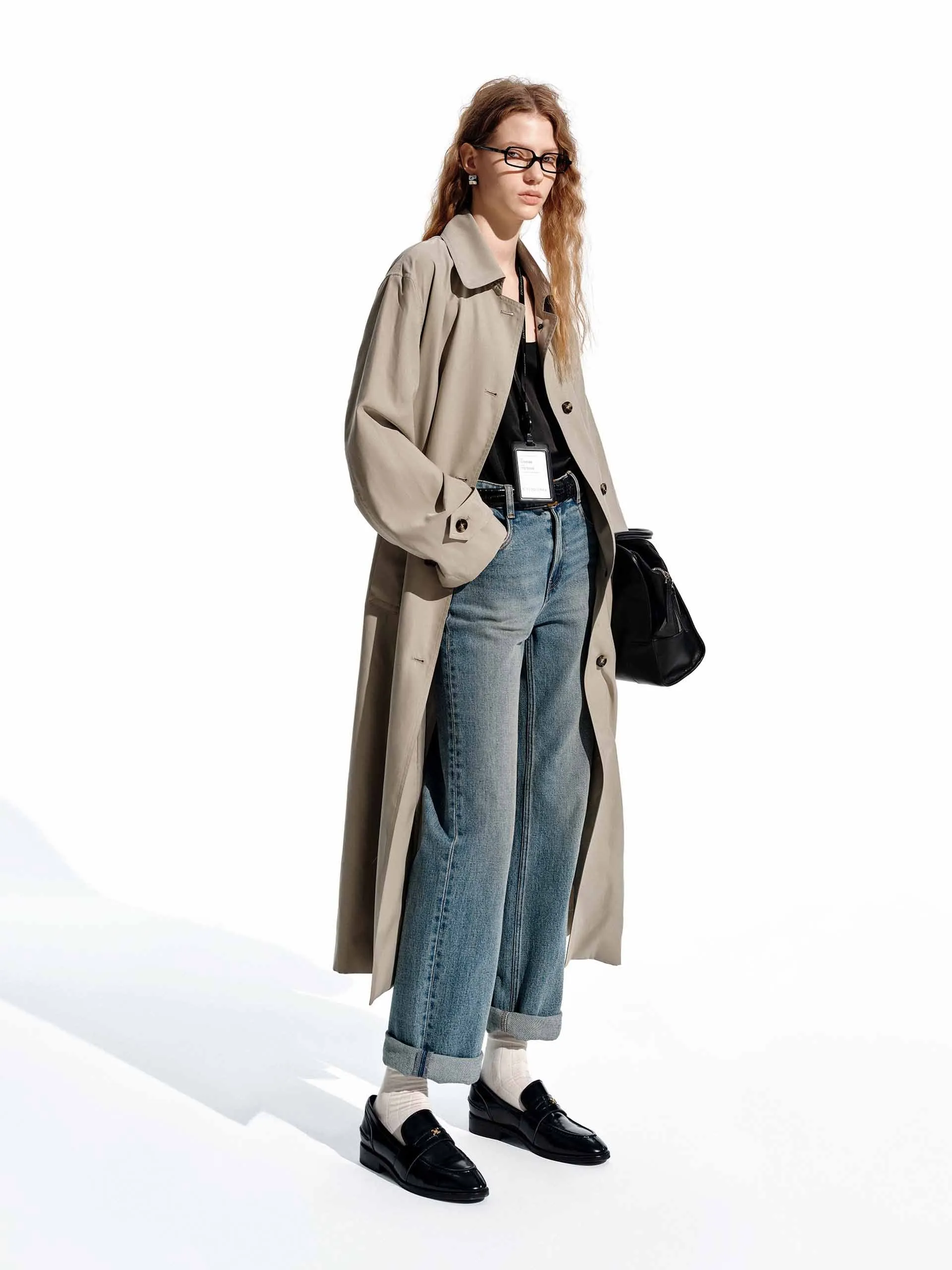 Long Belted Trench Coat