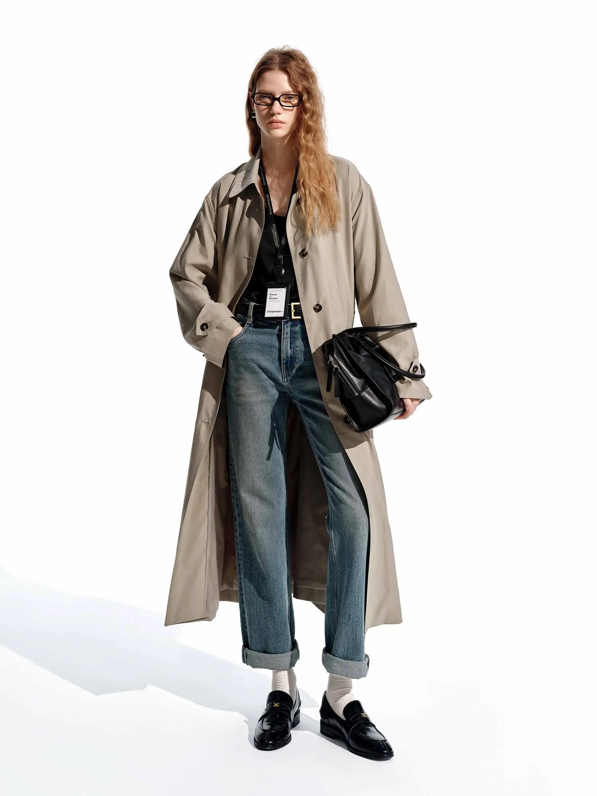 Long Belted Trench Coat