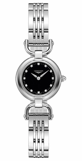 Longines Equestrian Stainless Steel Black Dial Diamonds Quartz Womens Watch L6.129.4.57.6 Women??s luxury watches Affordable women watches