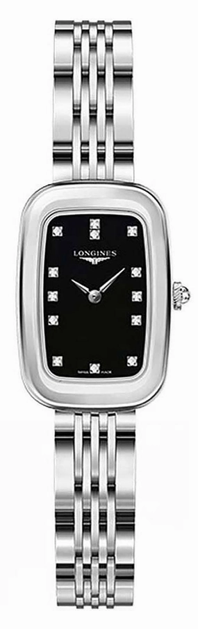 Longines Equestrian Stainless Steel Black Dial Diamonds Quartz Womens Watch L6.140.4.57.6 Women??s luxury watches Affordable women watches