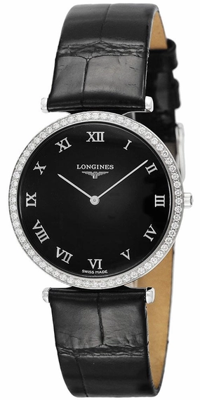 Longines La Grande Classique Black Leather Black Dial Diamonds Women's Watch L4.741.0.51.2 Women??s luxury watches Affordable women watches